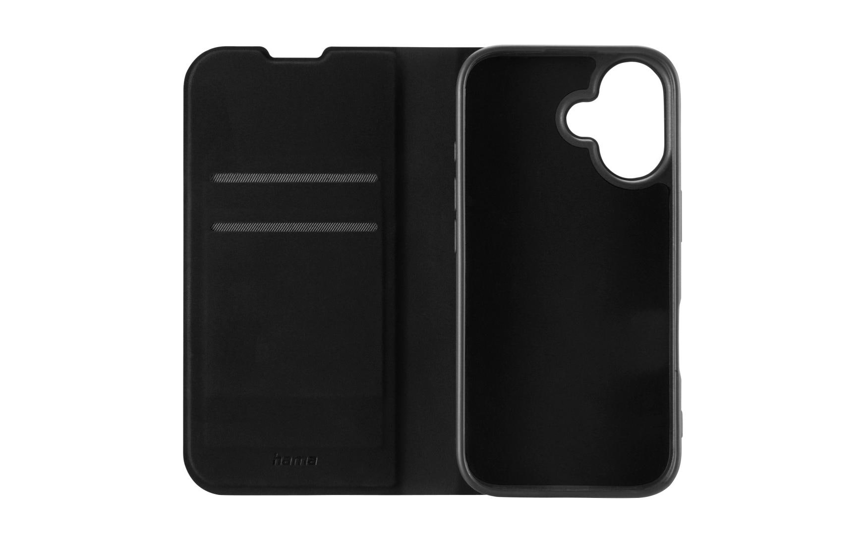Book Cover Daily Protect Schwarz für iPhone 16Hama Daily Protect Handy-Schutzhülle 15.5 cm (6.1