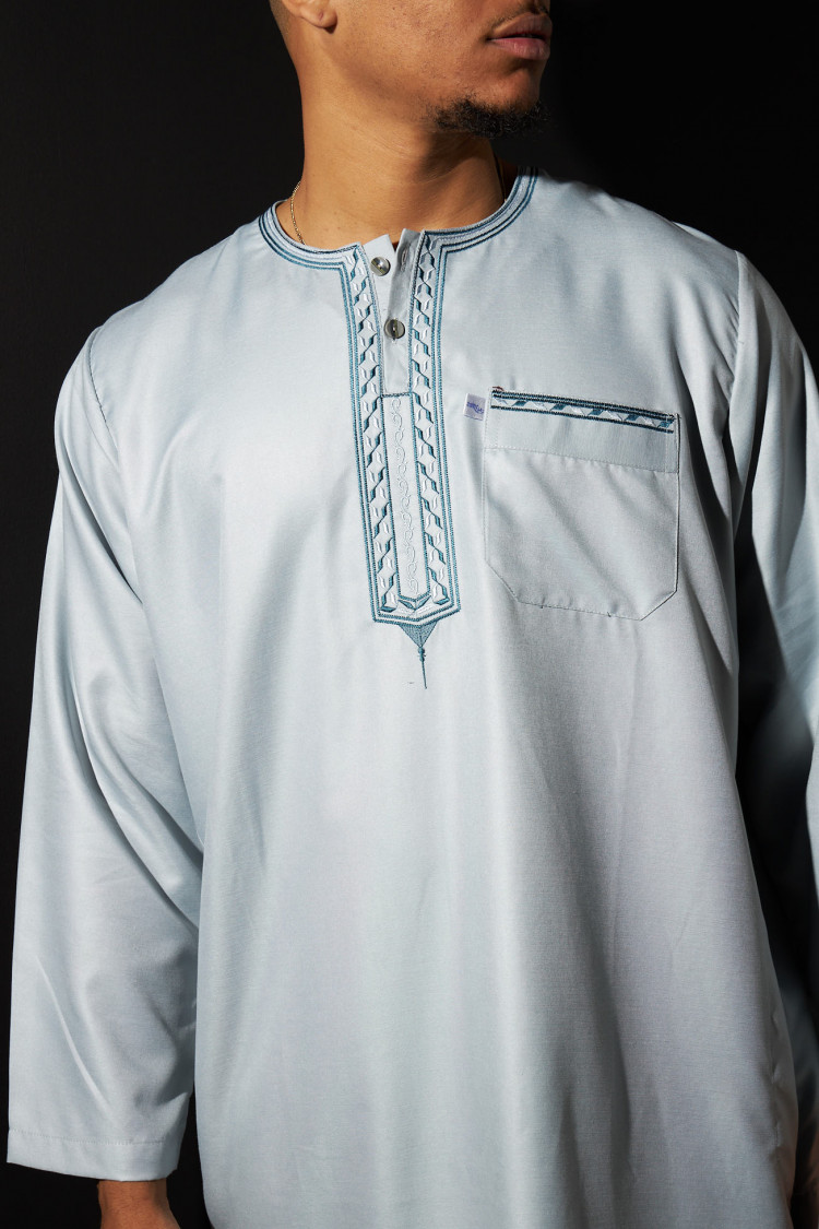 Ensemble 2 pièces qamis + pantalon gris