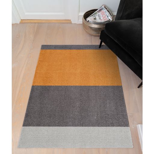 Tica Copenhagen Stripe Horisontal Gulvtæppe, Lys Grå/Grå/Dijon, 67x120 cm