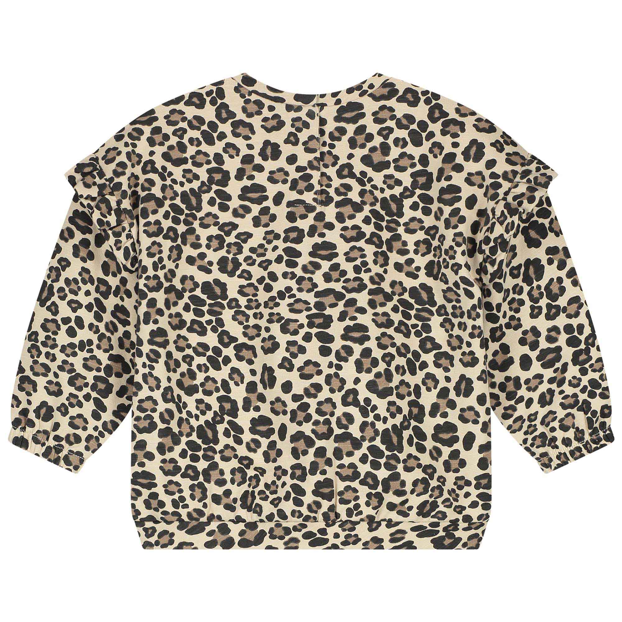 Prénatal peuter sweater lange mouwen panterprint beige