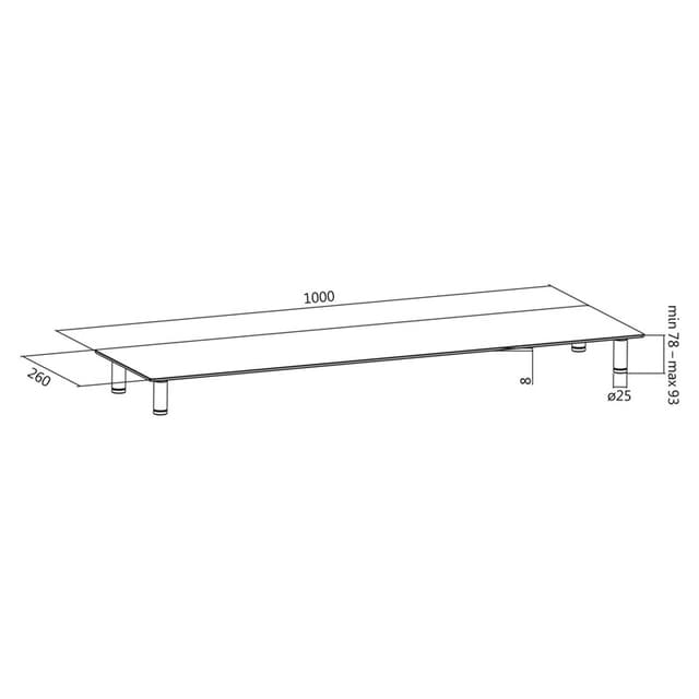 LogiLink Monitorställ i glas/metall 1 m