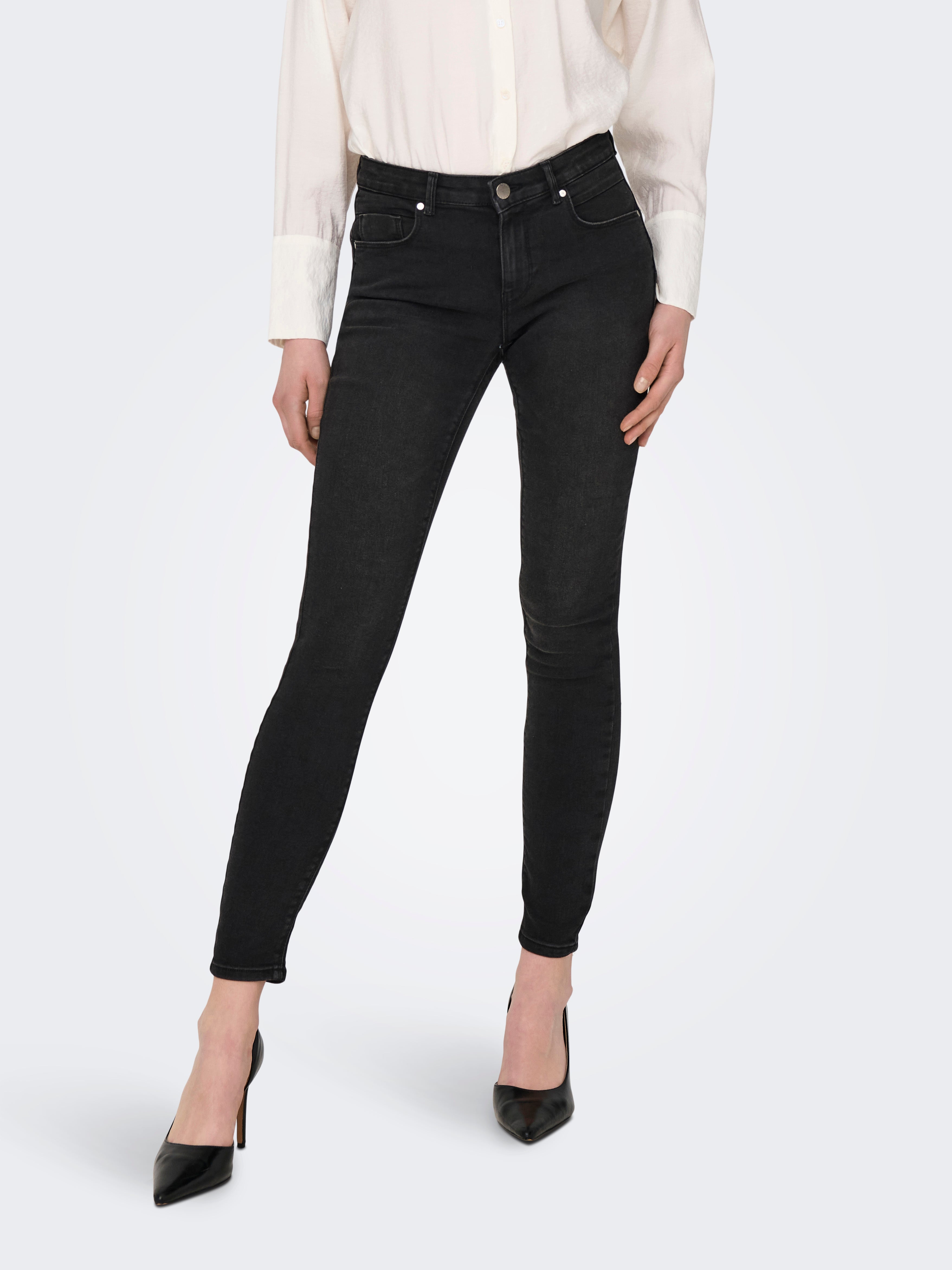 ONLDAISY Mittlere Taille Skinny Fit Jeans Black Denim
