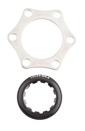 6-LOCH-ADAPTER mit Innenring für Centerlock Naben  schwarz