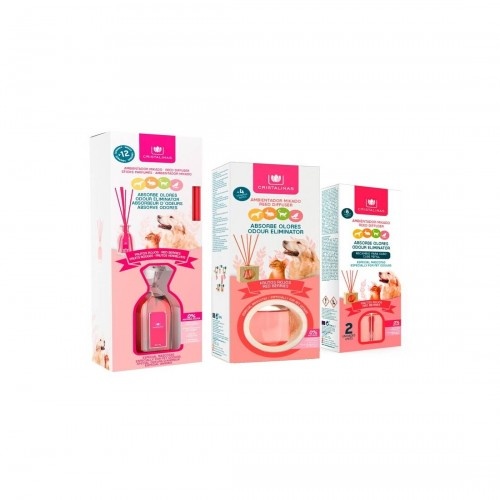 Pacote de aromatizadores de ambiente Cristalinas Love com aroma de frutas vermelhas para animais de estimação.