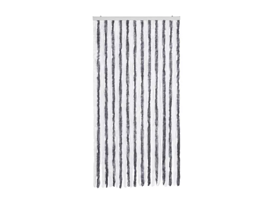 Moustiquaire Gris et blanc 100x220 cm Chenille