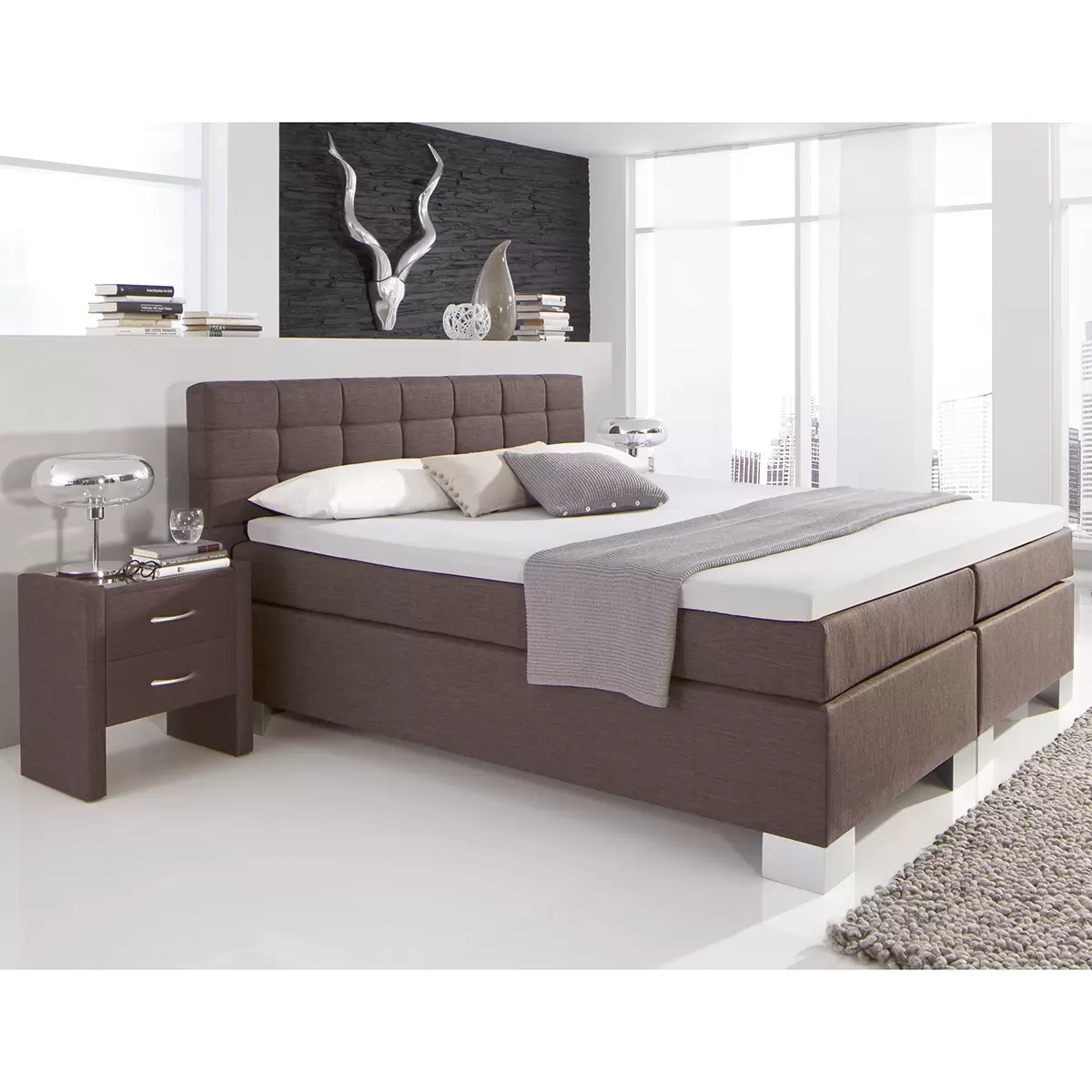 Boxspringbett Bever 160 x 200 Anthrazit