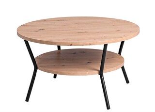 Couchtisch Aurora Durchmesser 80cm Metall Eiche Artisan