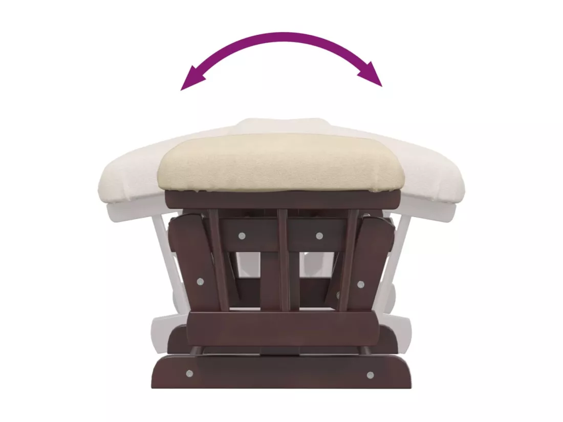 Chaise berçante avec repose-pied Blanc crème Tissu