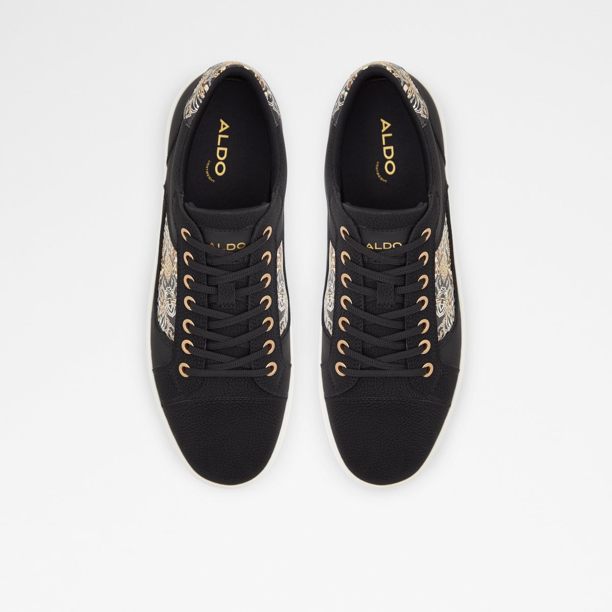 Popstep Black Synthetic Print Men Low top
