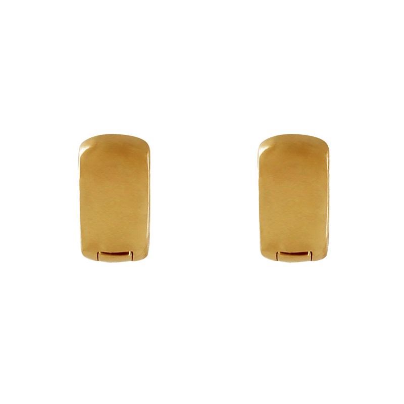 Boucles d'Oreilles Plaqué Or Mini Créoles Large 1,3cm