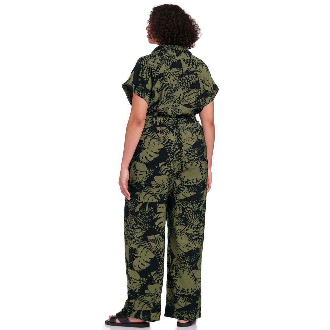 Gina Benotti Damen Jumpsuit mit Allover-Print oliv / schwarz