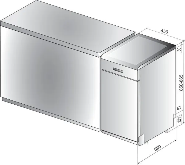 WHIRLPOOL WSFO3O23PF - Opvaskemaskine - Sort