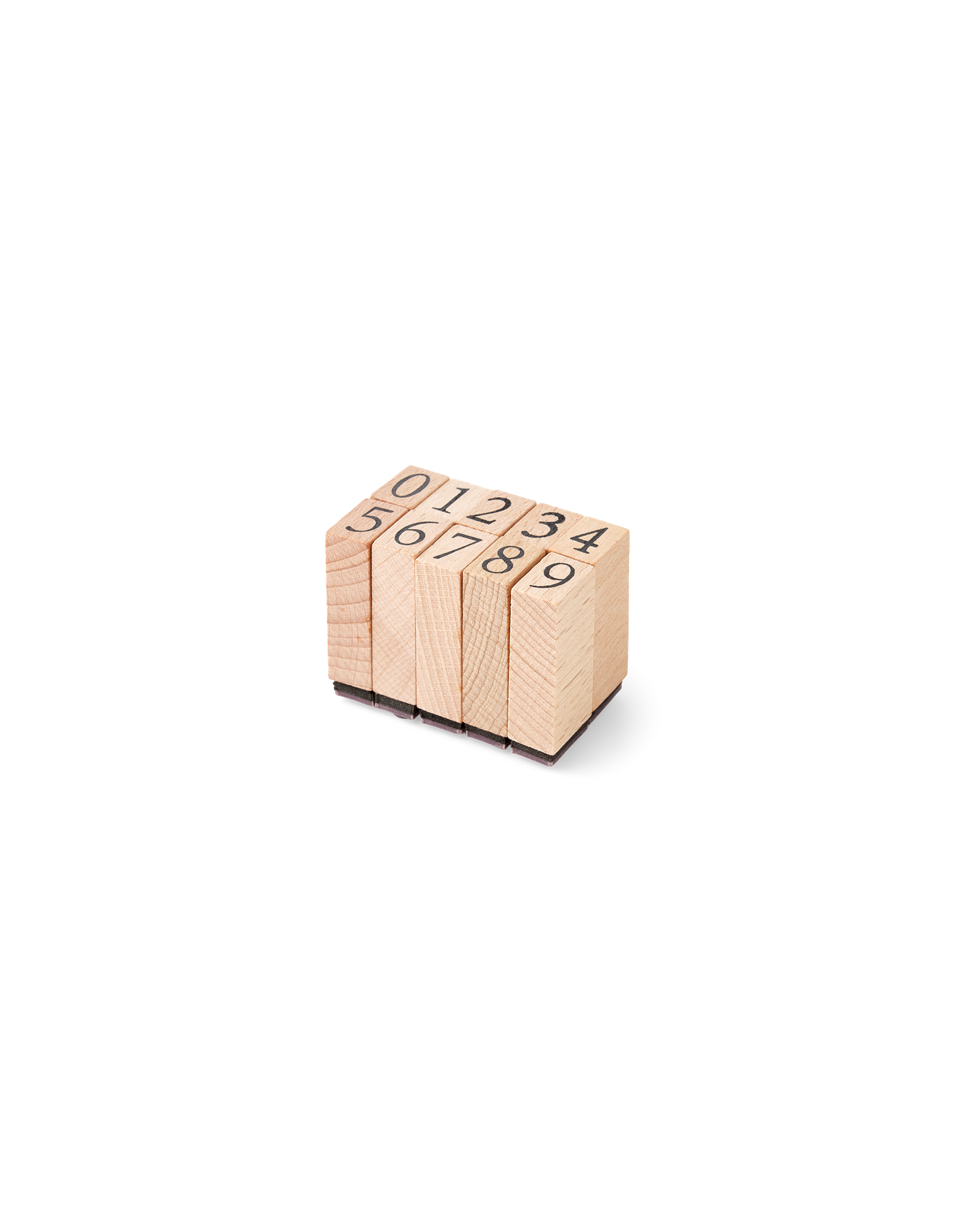 Stempler med tal | Bøgetræ/gummi. 1,5 x 1 x 3 cm. | Nature