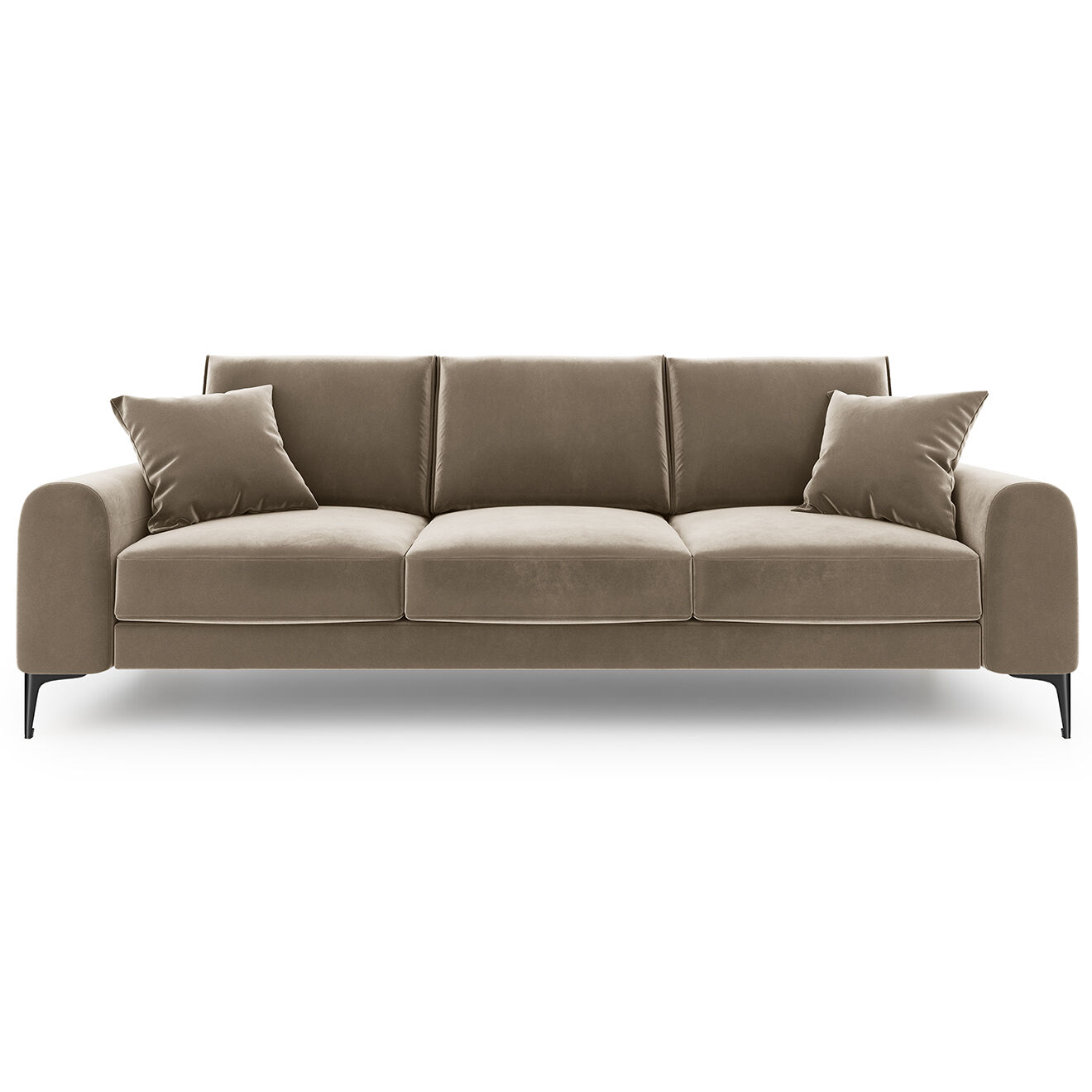 Mazzini Sofas Canapé Velours Madara beige - 222x102x90 cm