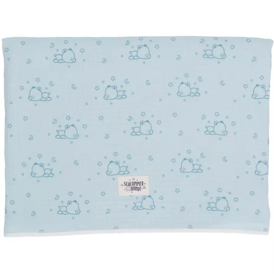 Sterntaler Musselin-Babydecke kleiner Bär helltürkis