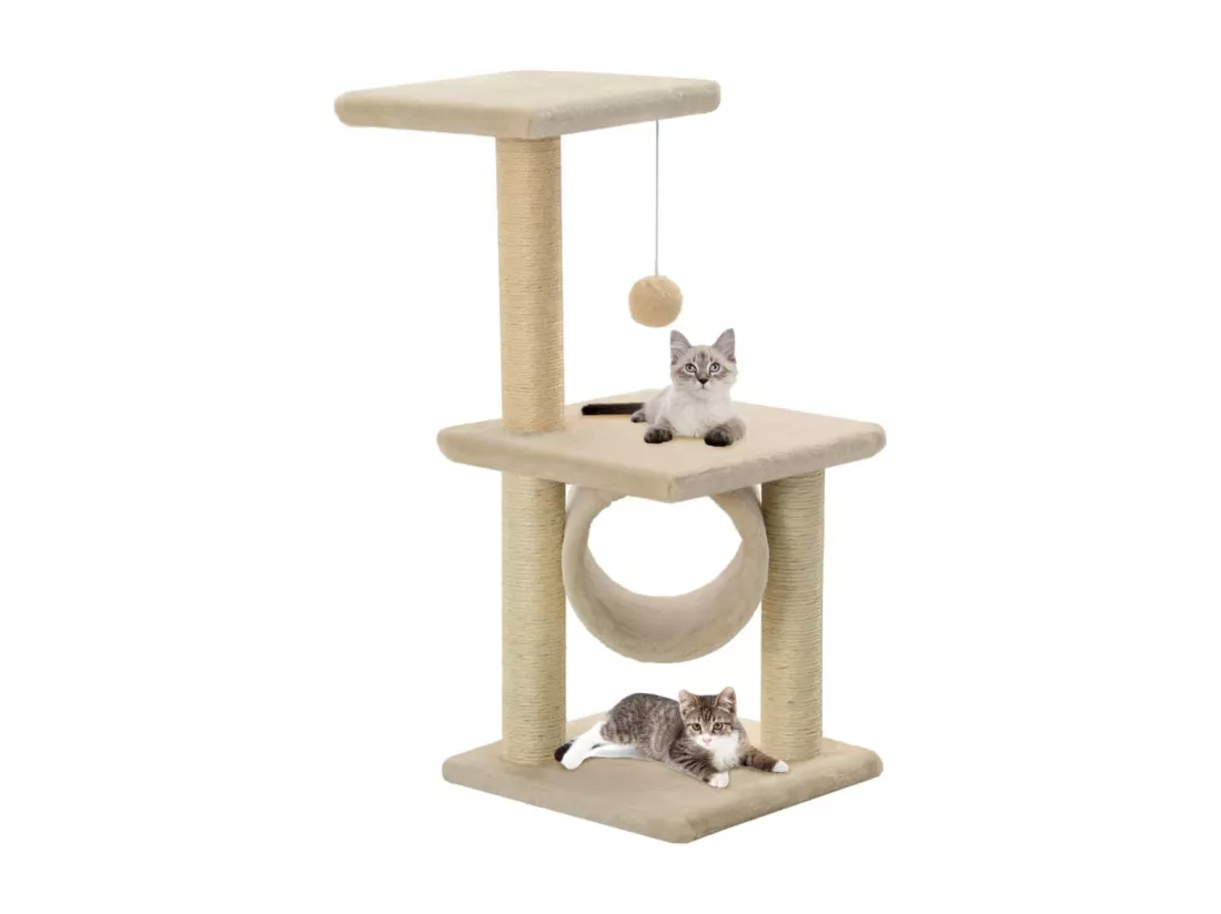 Arbre à chat avec griffoirs en sisal 65 cm Beige