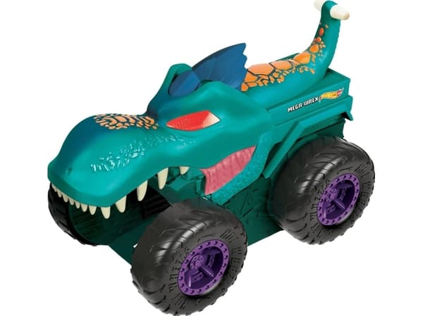 Hot Wheels Monster Trucks Car Chompin'' Mega-Wrex-kjøretøy, Kjøretøysett, 4 år, AA, Plast, Metall, Flerfarget