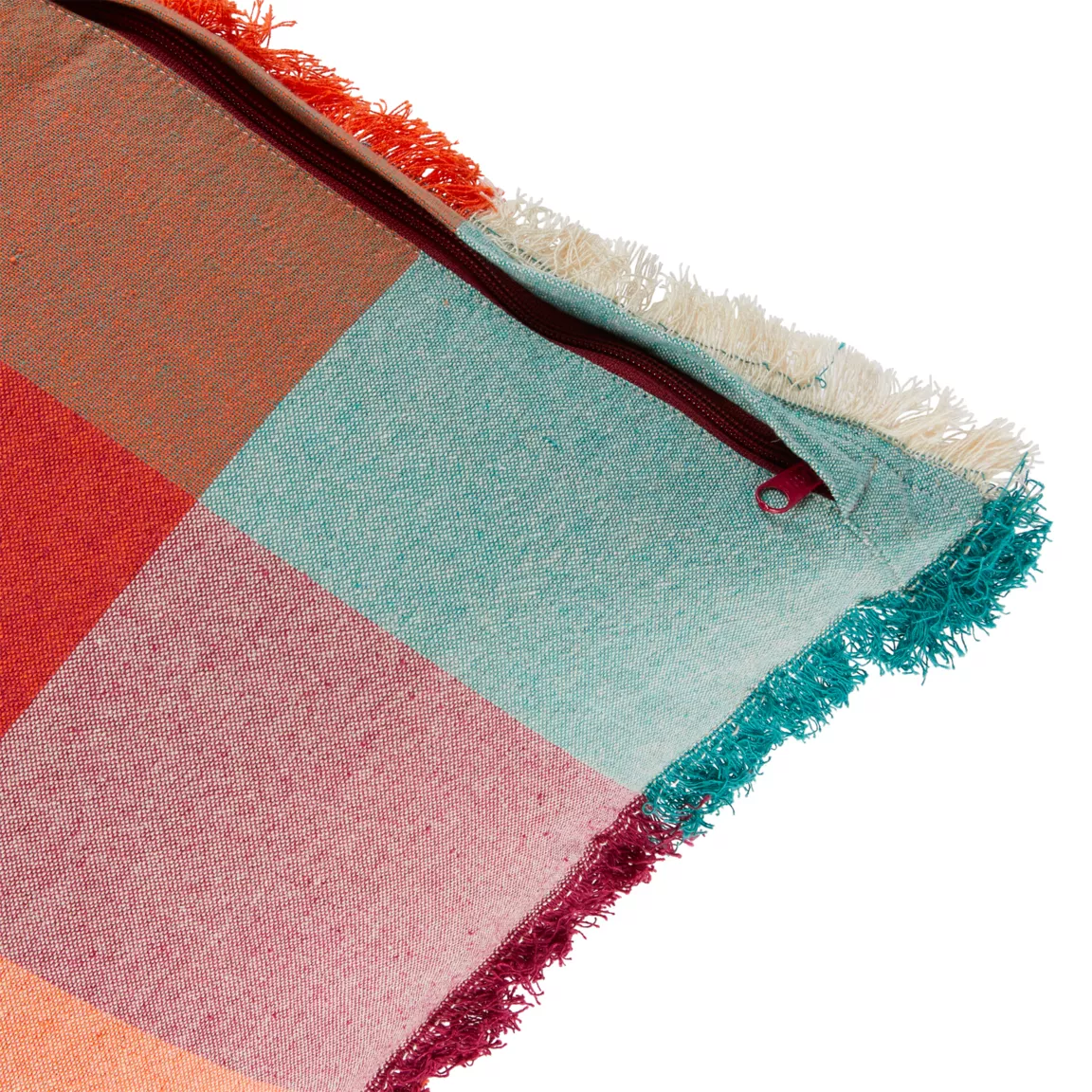 Coussin carré coton (45 x 45 cm) Madras Multicolore