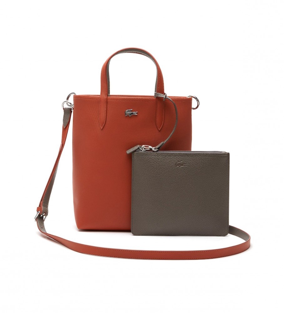 Bolsa tote reversível Lacoste Anna, vermelha/taupe