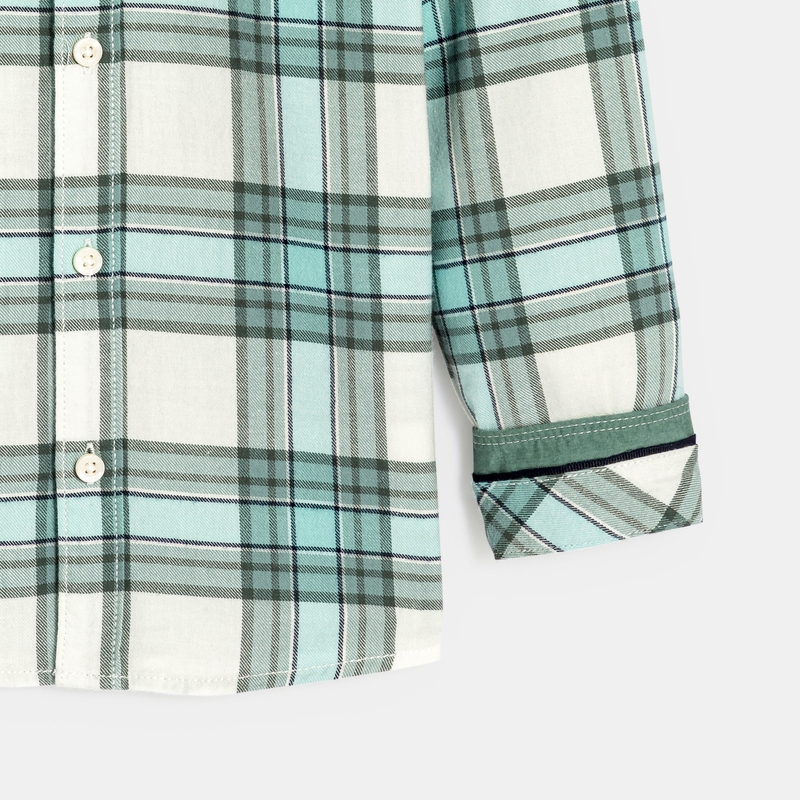 Chemise à carreaux vert d'eau Garçon