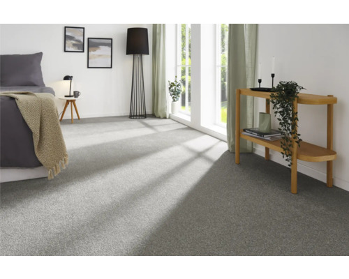 Velours tapijt Ines grijs 400 cm breed (per meter verkocht)