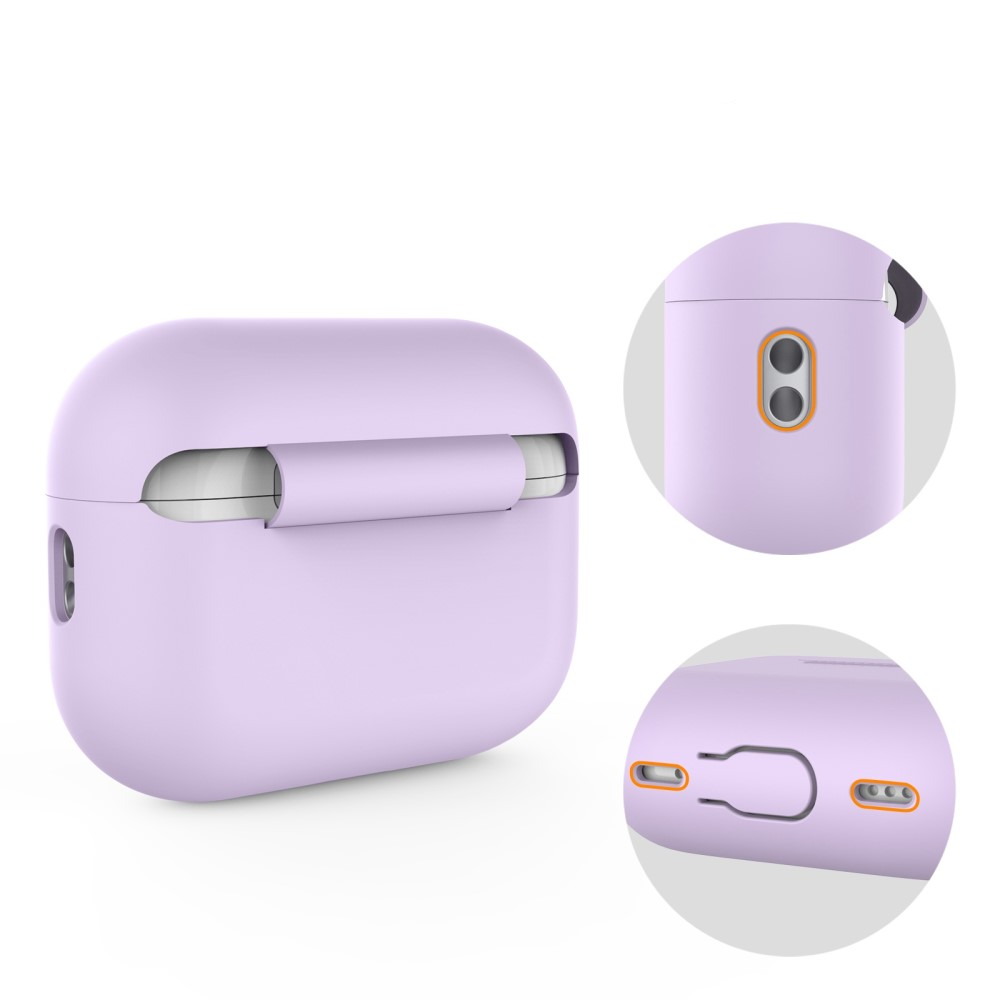 AirPods Pro 2 / AirPods Pro Silikon Schutzhülle Abdeckung mit Handschlaufe - Lila