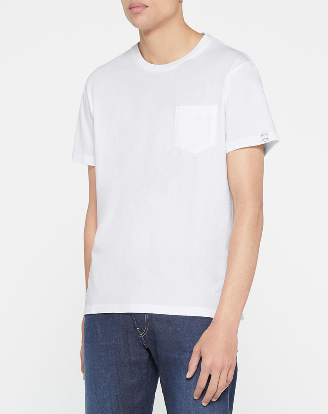Replay T-Shirt 100% Coton Bio pocket blanc