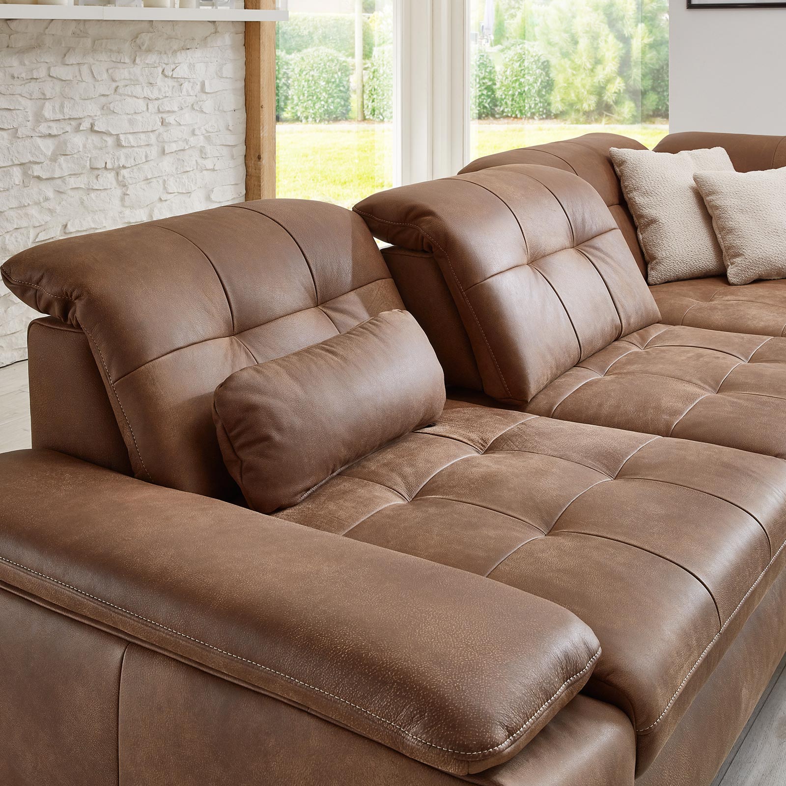 polsterpower Ledersofa - chai - Basismodell - Kombielement rechts