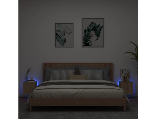 VIDAXL - Elément suspendu Meubles tv muraux lumières led 2 pcs chêne sonoma 30,5x35x3...