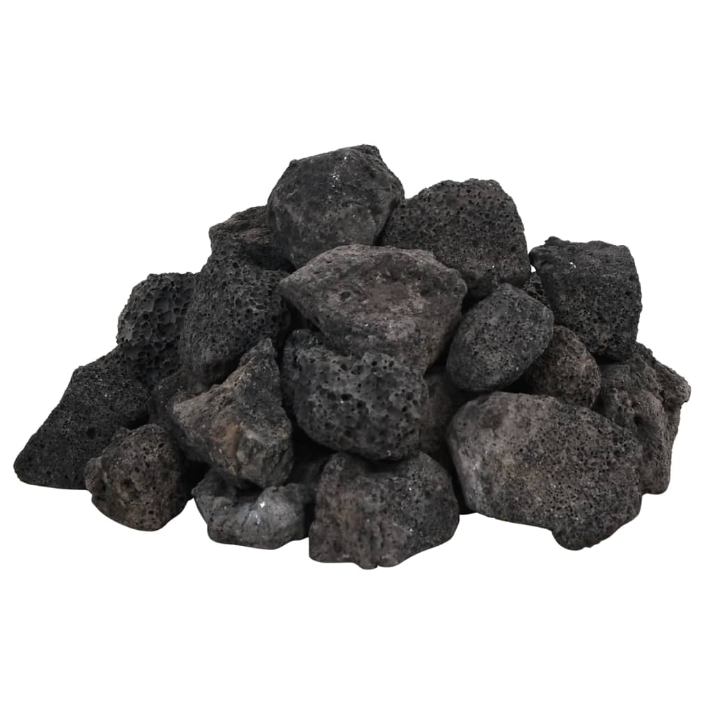 vidaXL Rochas vulcânicas pretas 10 kg 3-5 cm