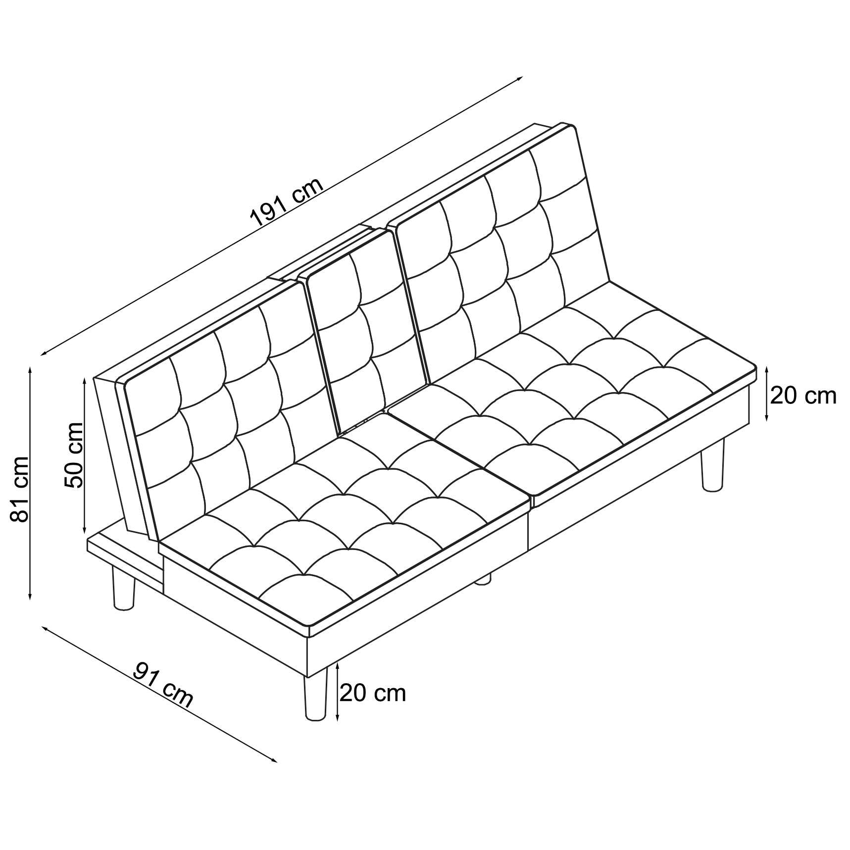Dorel Home Schlafsofa »MAINE, Kinosofa mit Relax- und Bettfunktion, 2 Getränkehalter,« Liegefläche 190 x 110 cm, in Cord