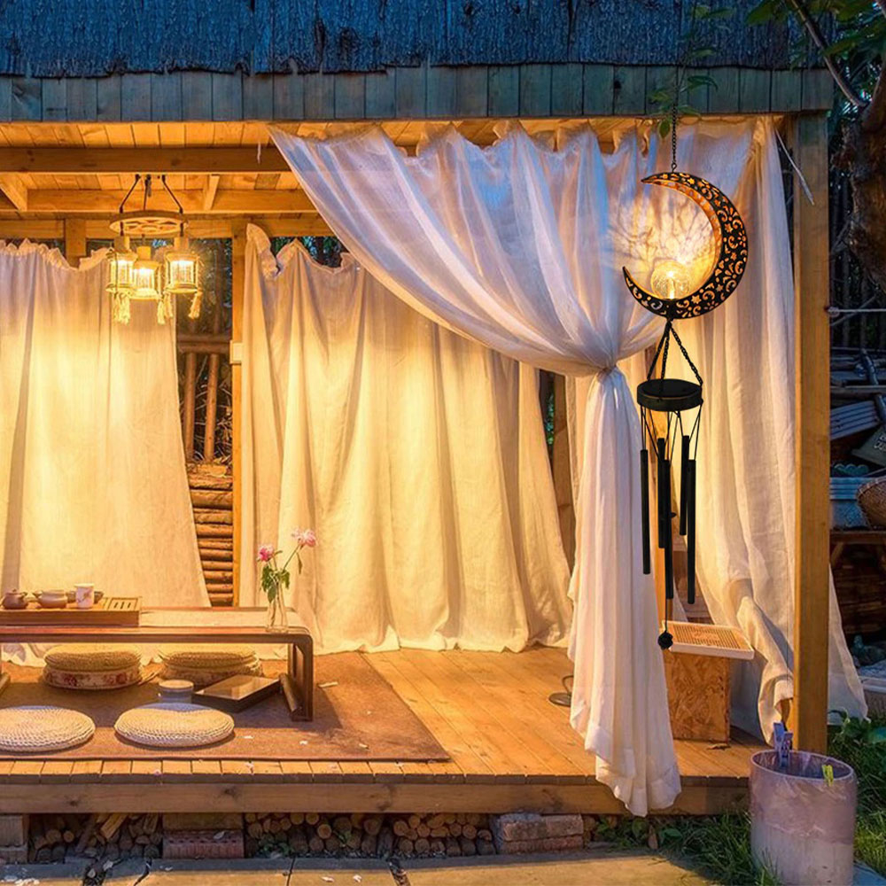 LED Solar Outdoor Licht Windspiel Gartenleuchte Sonnen Design Wasserfest (IP65) - Warmweiss