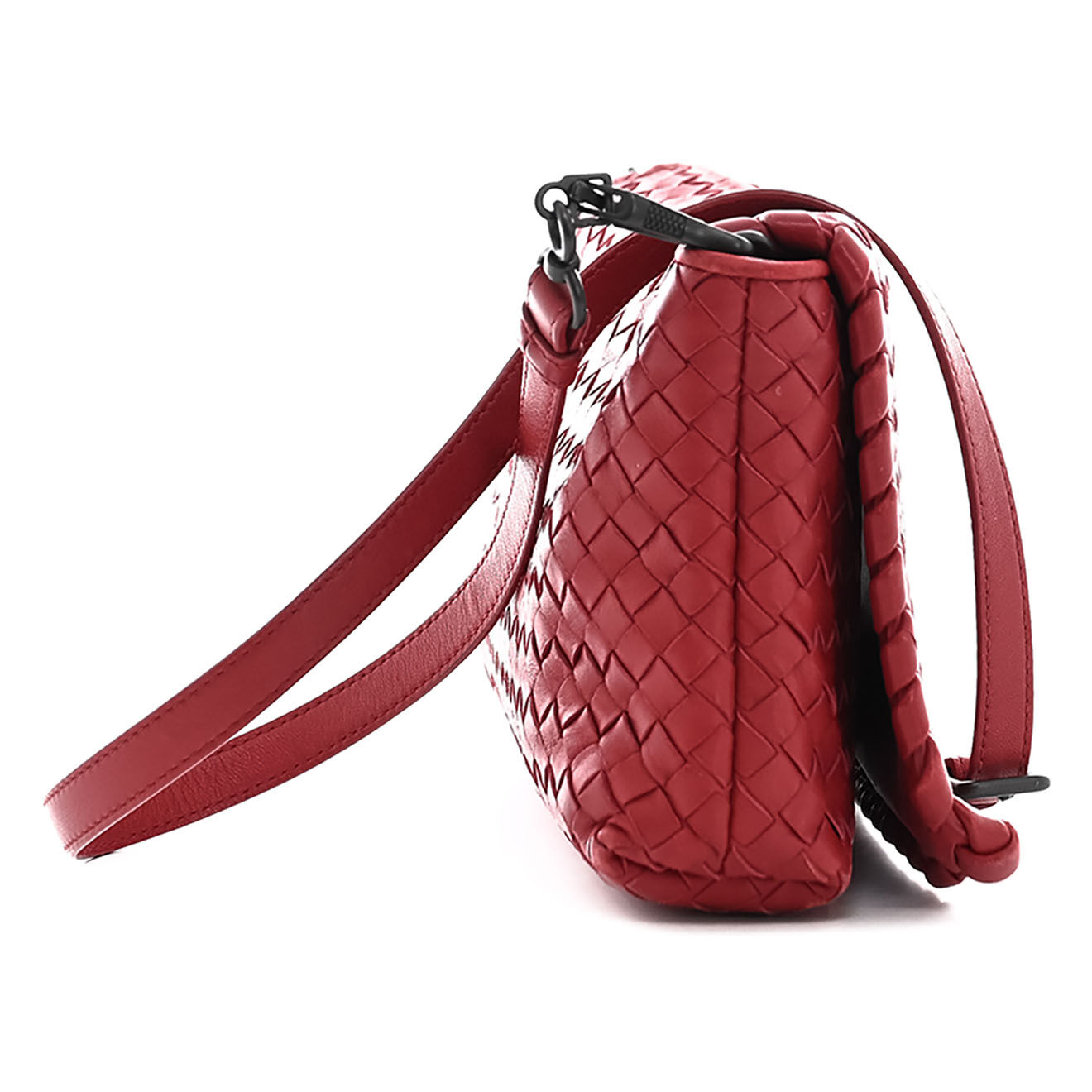 Bottega Veneta Sac bandoulière en Cuir rouge - Bon état - L.29 cm
