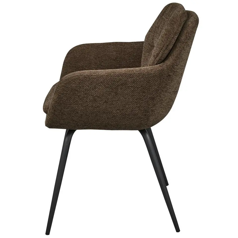 WOOOD Runa Eetkamerstoelen - Polyester - Warm Bruin - Set van 2