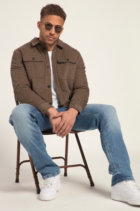 STHUGE Overshirt, Cord, Langarm, Kentkragen, gefüttert, bis 8 XL