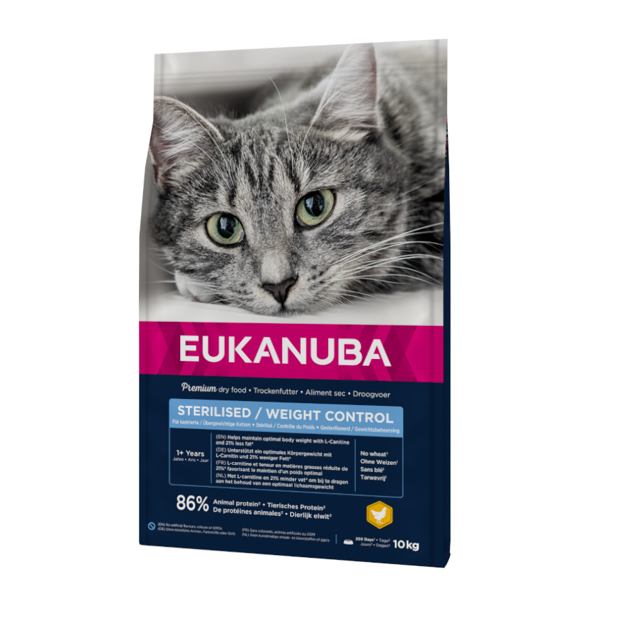 Ração esterilizada para controle de peso para gatos Eukanuba