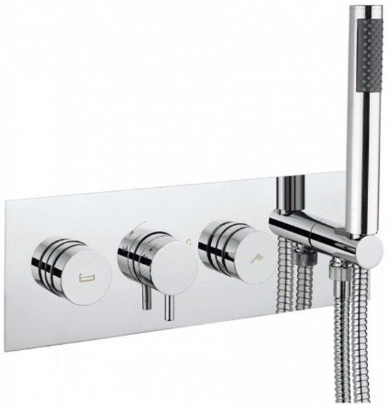 Crosswater Dial inbouwdouchekraan verticaal met omstel en handdouche horizontaal chroom DIAL_KAI_11