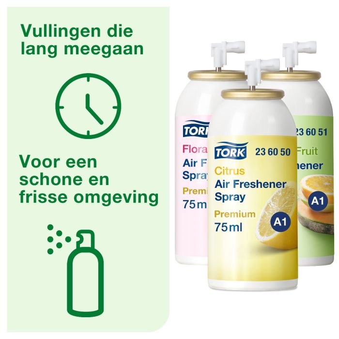 Tork 972000 Dispenser Air-Box startpakket luchtverfrisser wit A1 (1st dispenser, 3st refill) (972000)