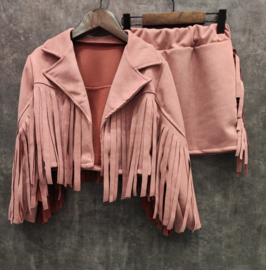 Western fringe set - roze