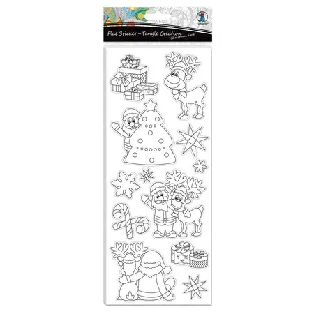 URSUS Flat Sticker Tangle Creation Weihnachten, 4 Blatt sortiert in verschiedenen Motiven