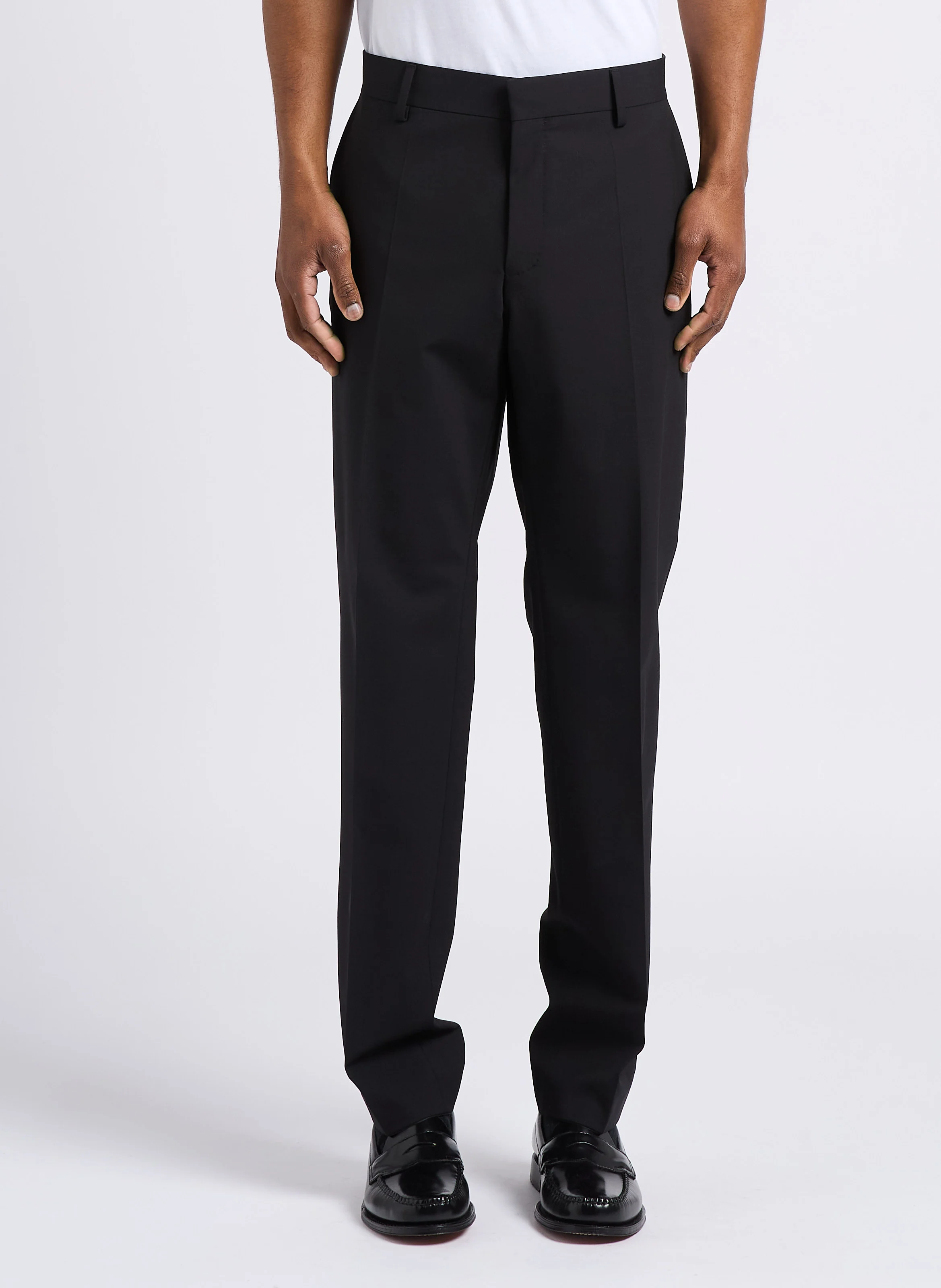Costume slim-fit en laine mélangée | Noir
