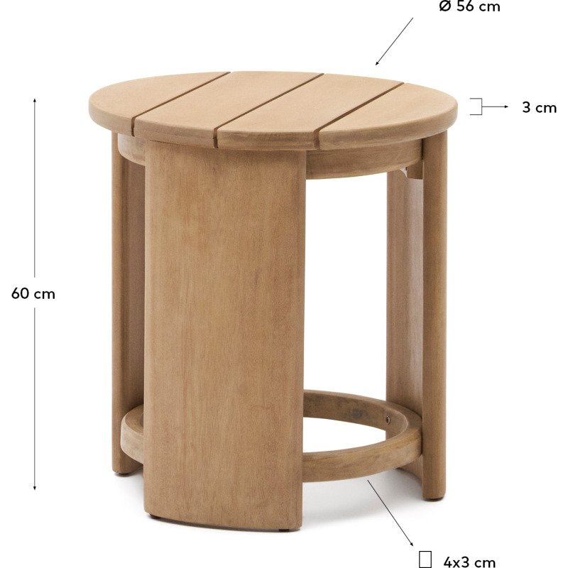 Table auxiliaire Xoriguer en bois d’eucalyptus Ø 63,5 cm