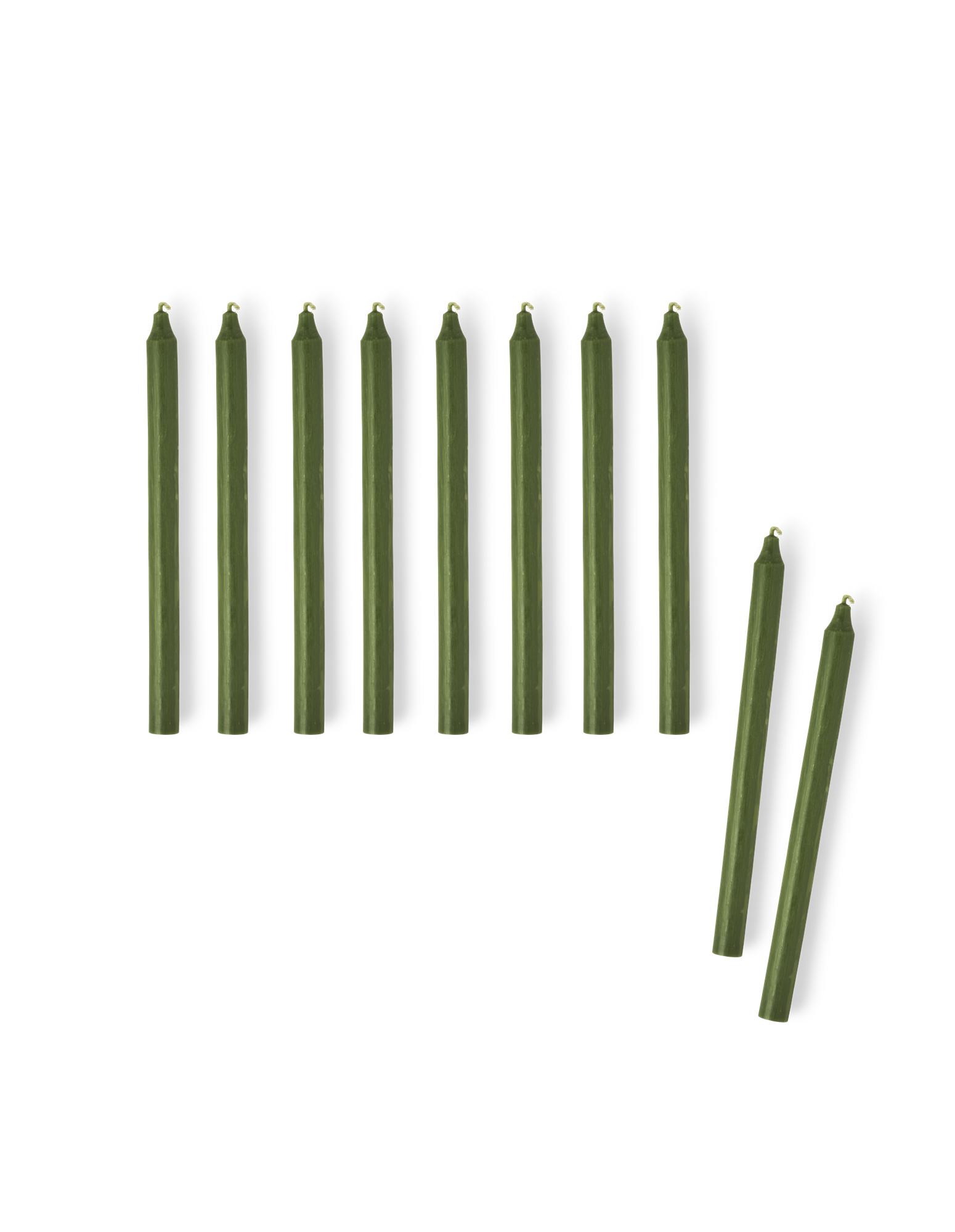 Stagelys 29 cm 10-pak | Paraffin. 29 cm. 10 stk. | Green