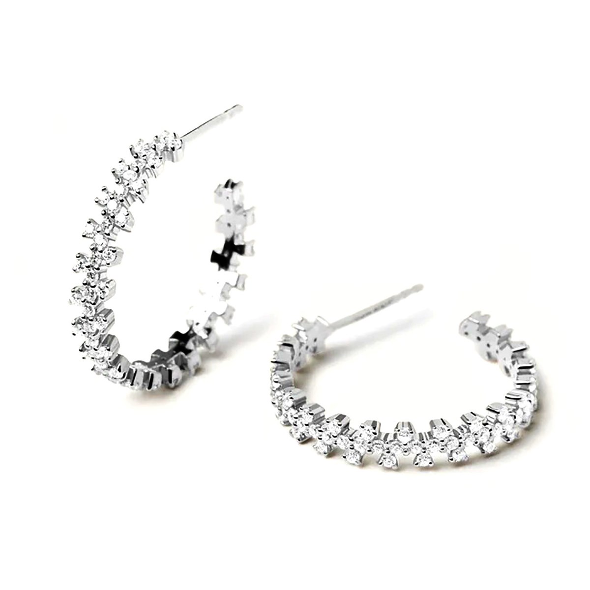 Boucles d'oreilles créoles PdPaola Crown argent