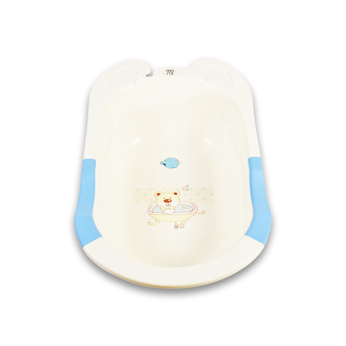 Moni Babybadewanne Starfish 86 cm, mit Wasserablauf, herausnehmbare Innenmatte blau