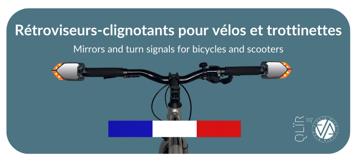 Rétroviseur Clignotant Qlïr pour Trottinette Électrique et Vélo (Paire)