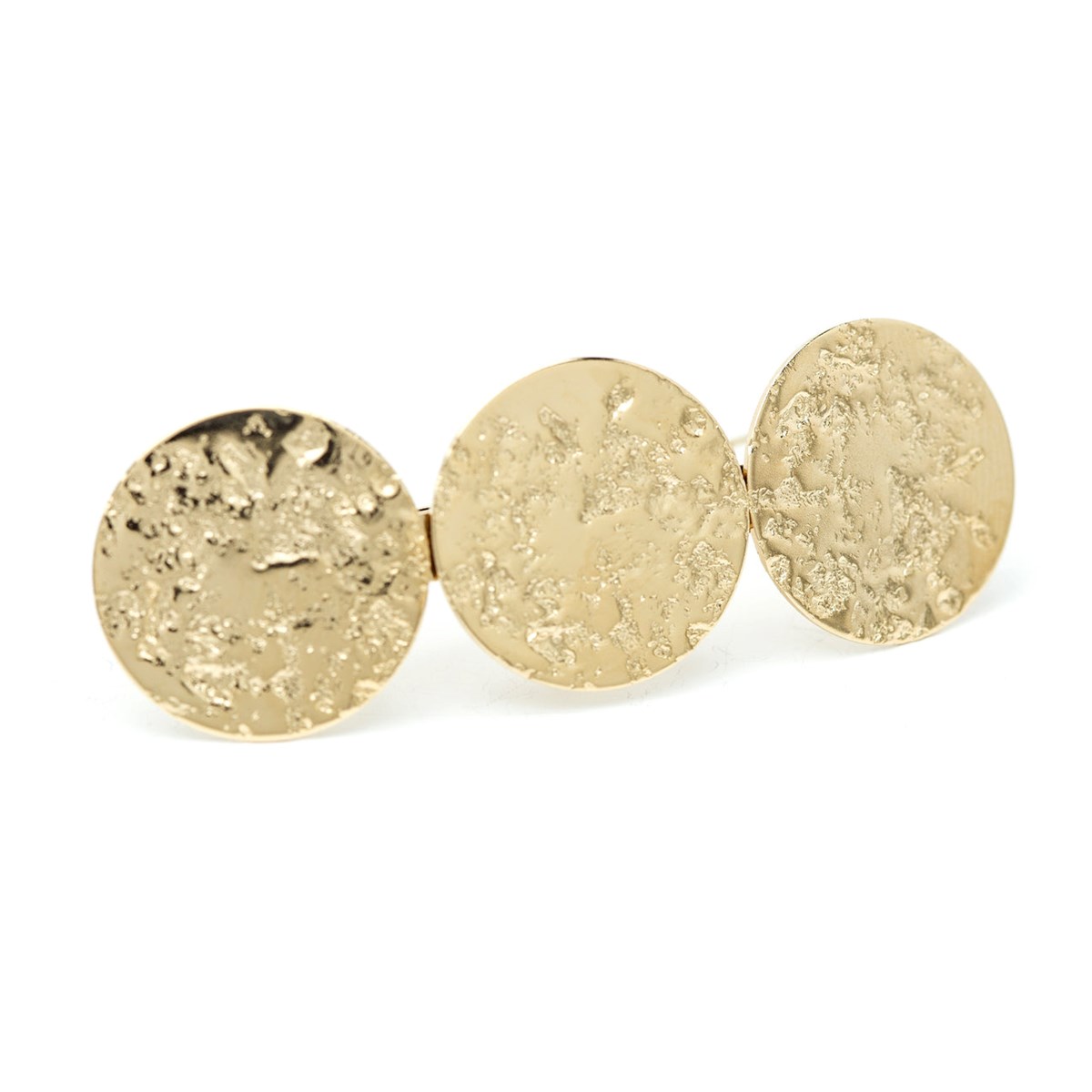 barrette ronds martelés doré à l'or fin - HESTIA