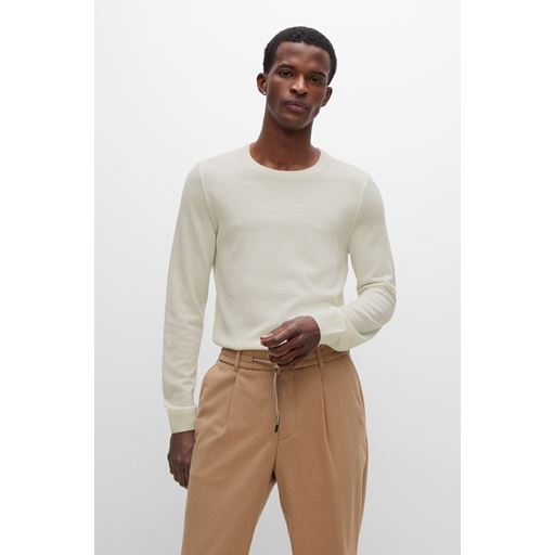 Boss Black Slim Fit Sweater, Open White, L