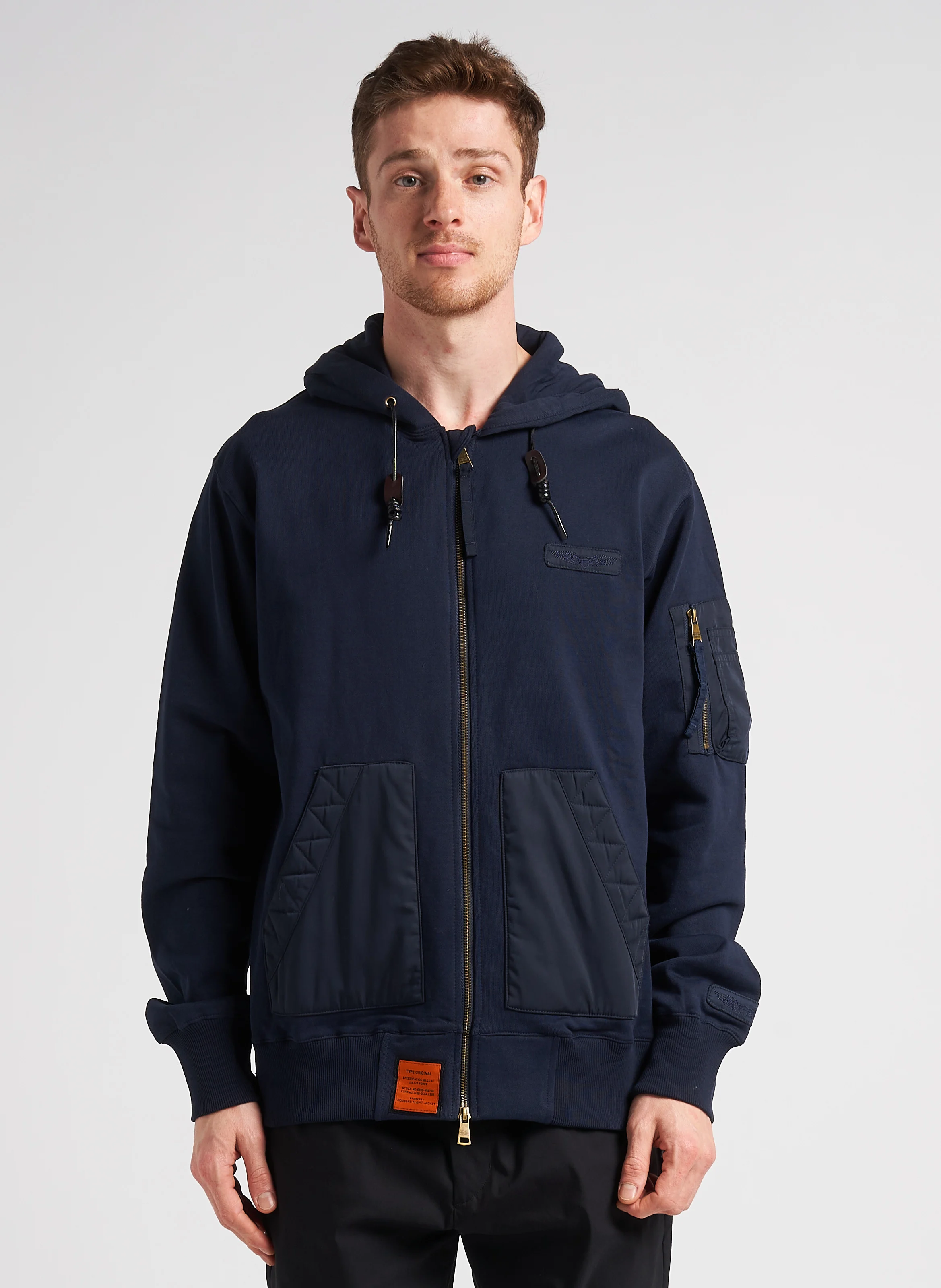 RANGER - Veste bombers à capuche en coton | Bleu
