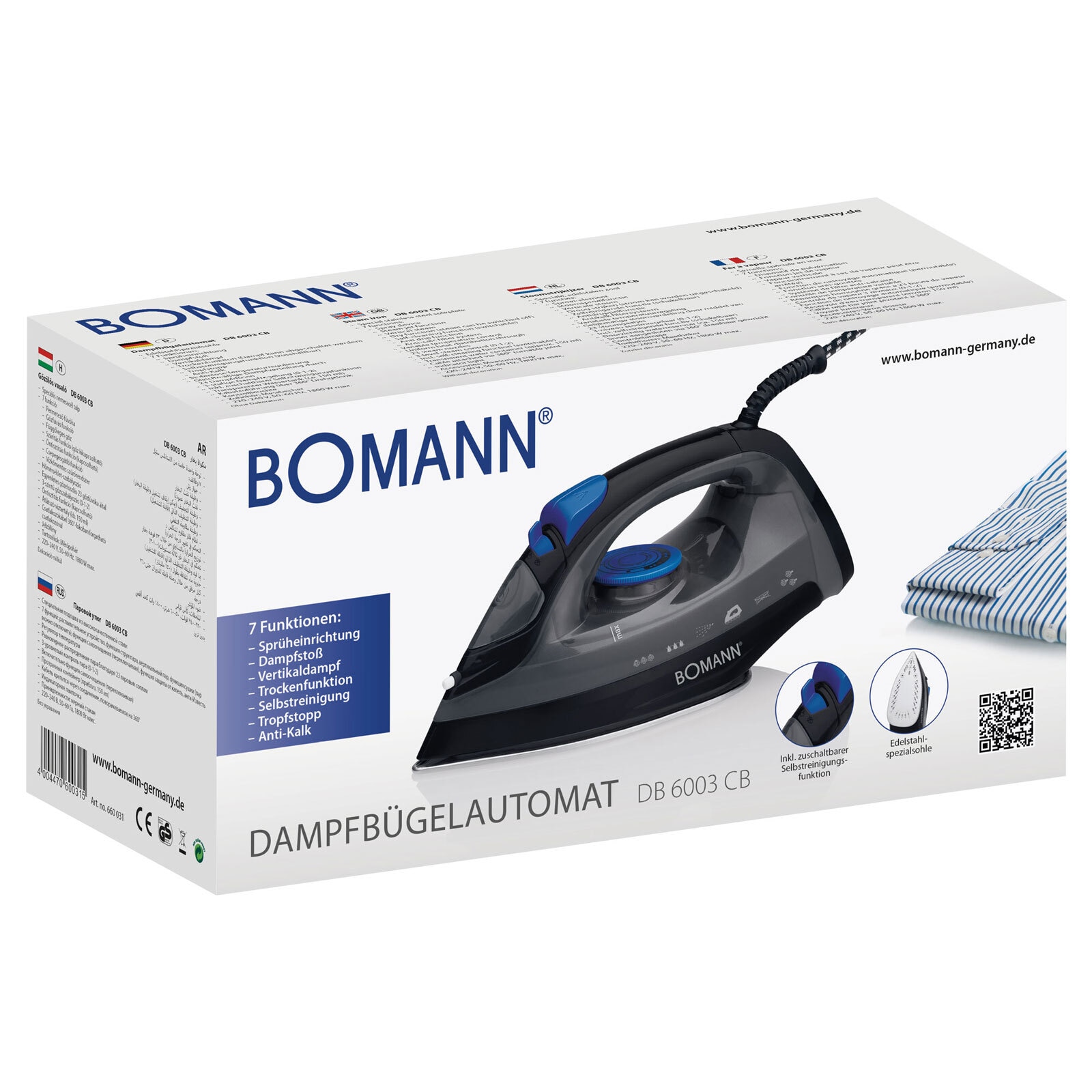 BOMANN Dampfbügeleisen Grau DB 6003 CB